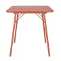 BOLERO - Table carrée à lattes en acier Terracotta