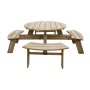 ROWLINSON - Table de pique-nique ronde en bois 2000 mm