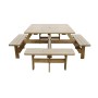 ROWLINSON - Table de pique-nique en bois carrée 1980 mm