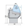 AFI - Vitrine bombée froid statique avec réserve 2500 x 820 mm