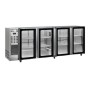 AFI - Arrière-bar réfrigéré 4 portes vitrées groupe logé inox 622 L