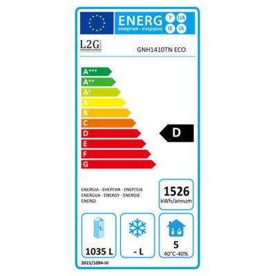 L2G - Armoire froide positive GN 2/1  inox 1400 L - 2 portes pleines