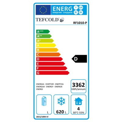 TEFCOLD - Armoire froide négative 2 portes pleines inox 976 L